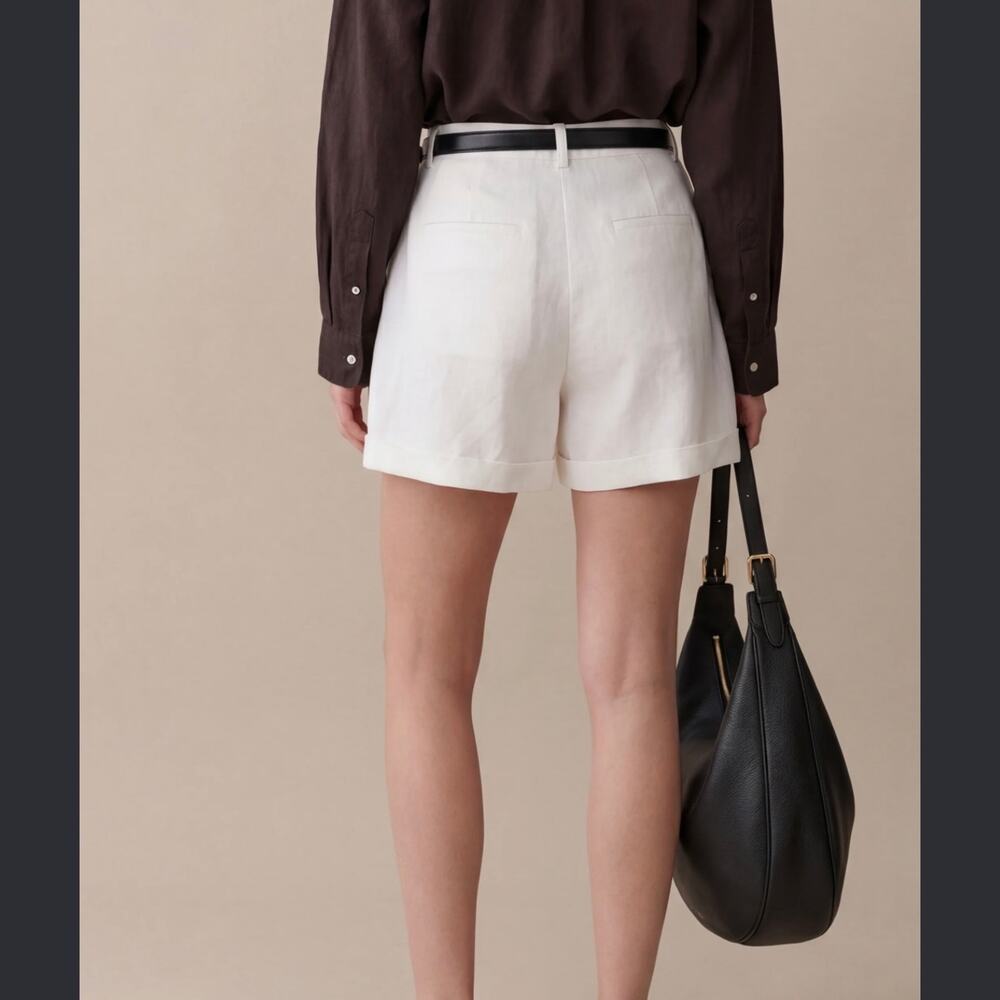 New few moda Kourt Thelma linen shorts white sz 6 - Picture 2 of 5